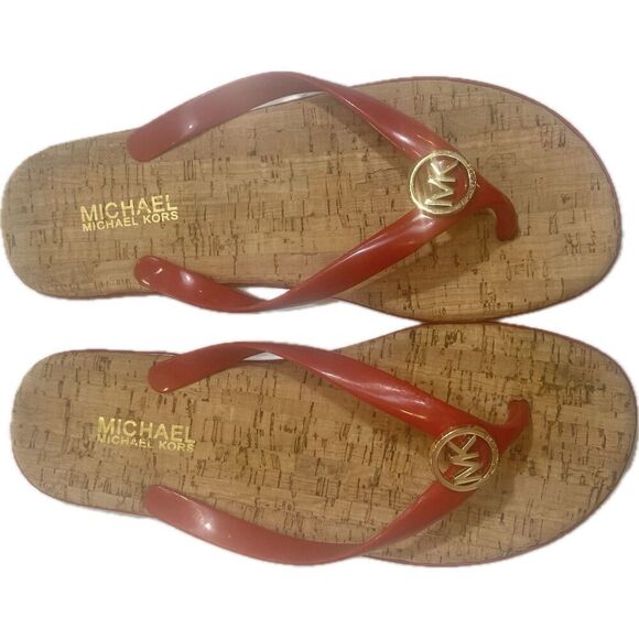 Michael Michael Kors Jet Set Red Jelly Thong Sandals/Flip Flops - Women's Size 9 - Picture 4 of 8